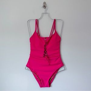 Skinnydippers Hot Pink Strappy One Piece Swimsuit